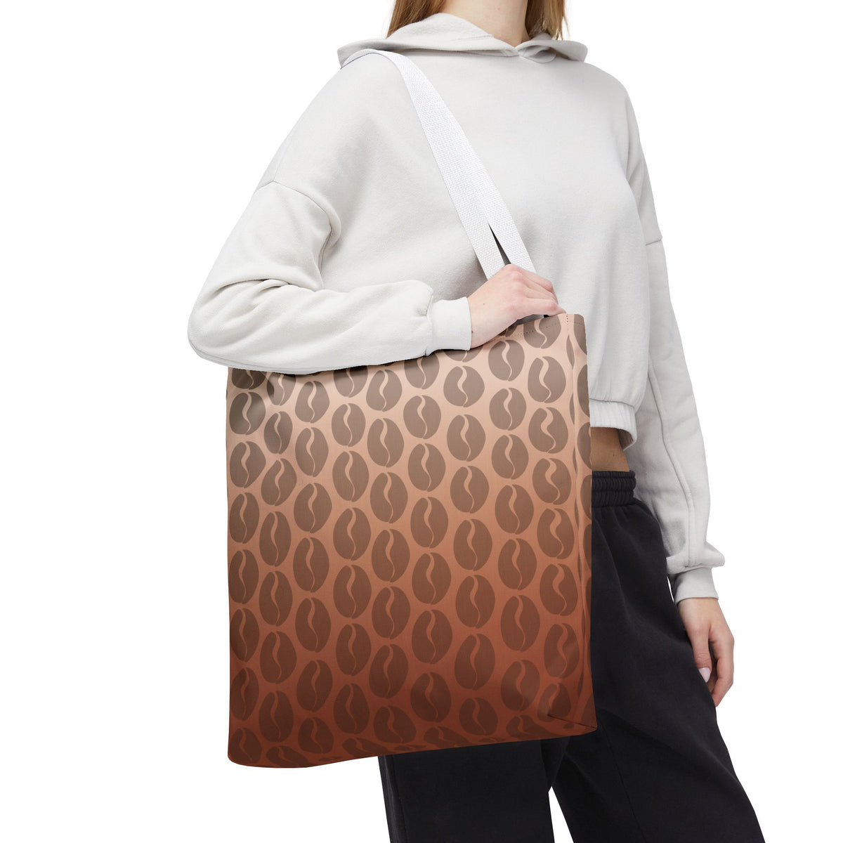 Coffee Lover's Ombre Tote Bag - Coffee Bean Gradient Tote Bag