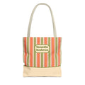 Personalizable Colorful Striped Tote Bag - Versatile Peach and Green Everyday Carryall