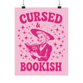 Halloween Cursed and Bookish Poster — Pink Witch Book Lover's Print