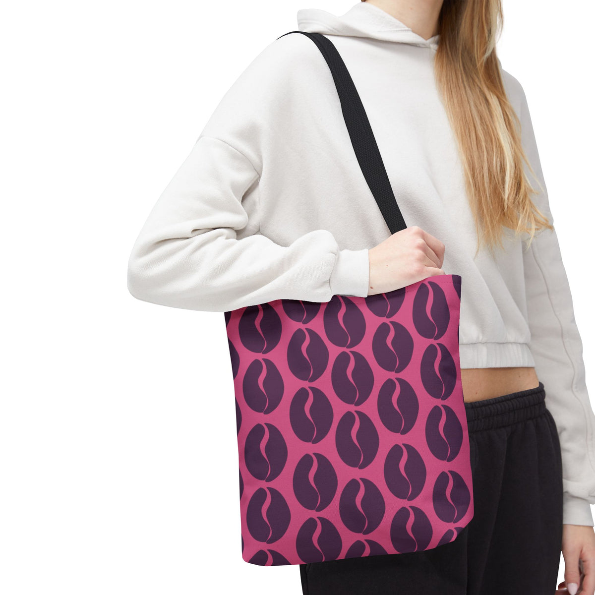 Coffee Lover's Tote - Grape on Pink Coffee Vibes Tote Bag
