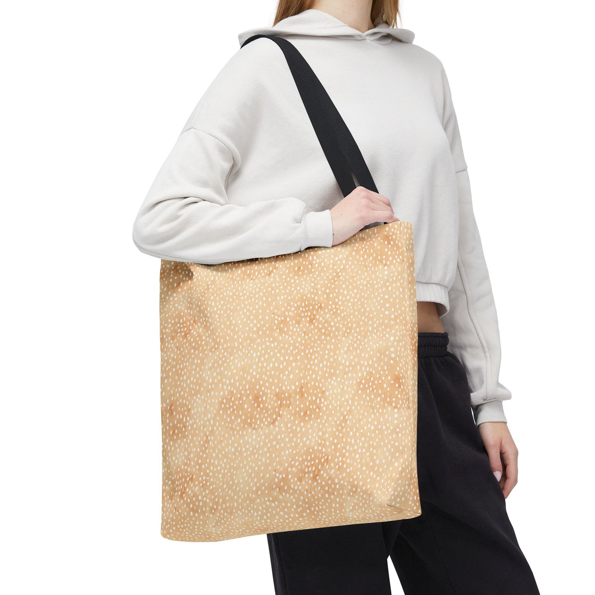 Calming Animal Pattern Bag - Light Beige Fawn Print Tote