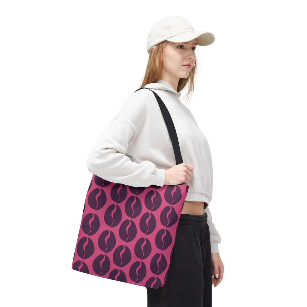 Coffee Lover's Tote - Grape on Pink Coffee Vibes Tote Bag