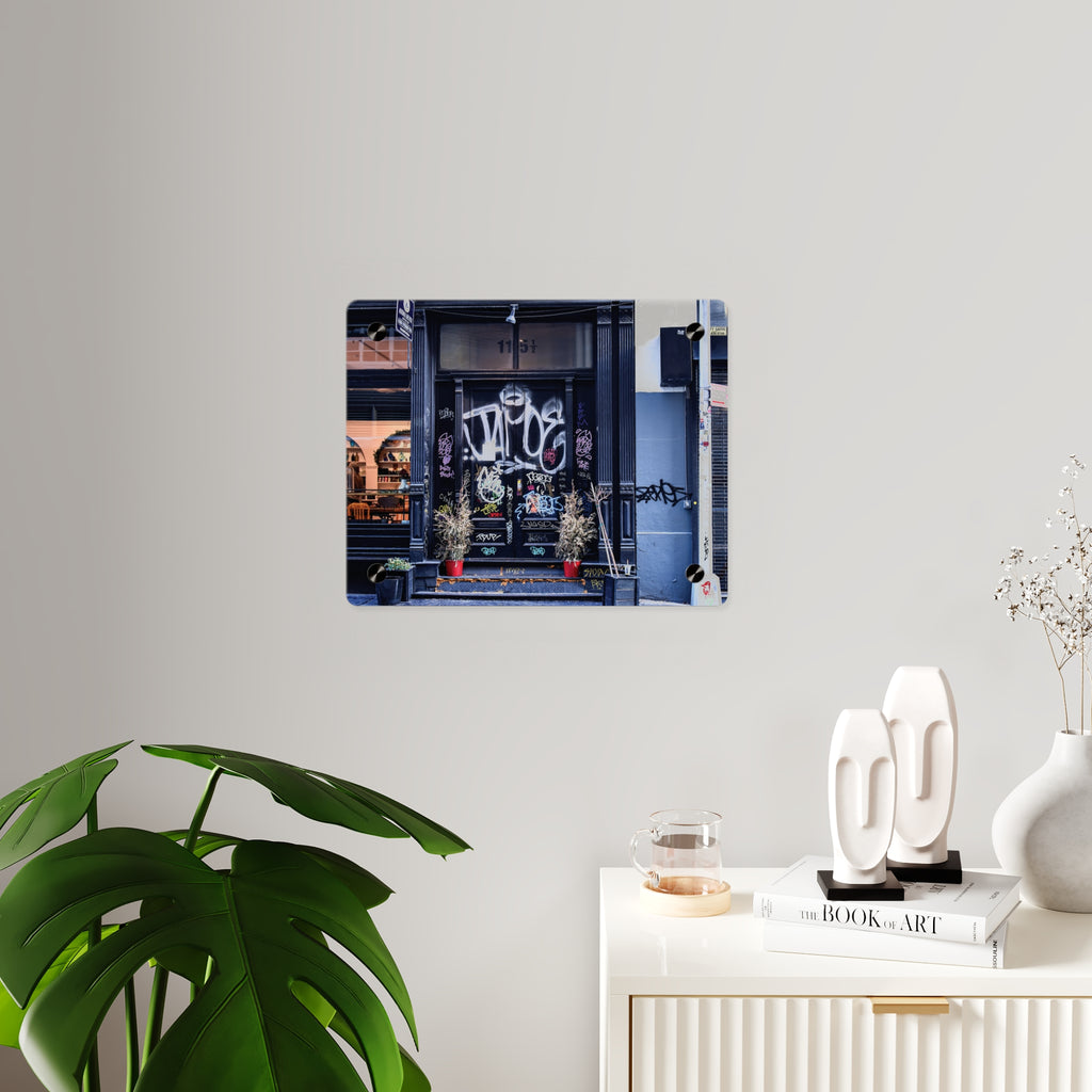 Urban Landscape Acrylic Art - Graffiti Doorways  Wall Art Panel