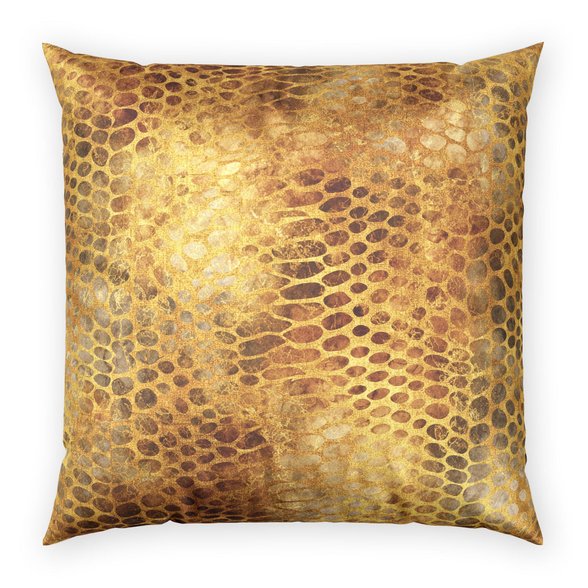 Snake Skin Print Pillow - Luxe Glam Gold Velvet Pillow