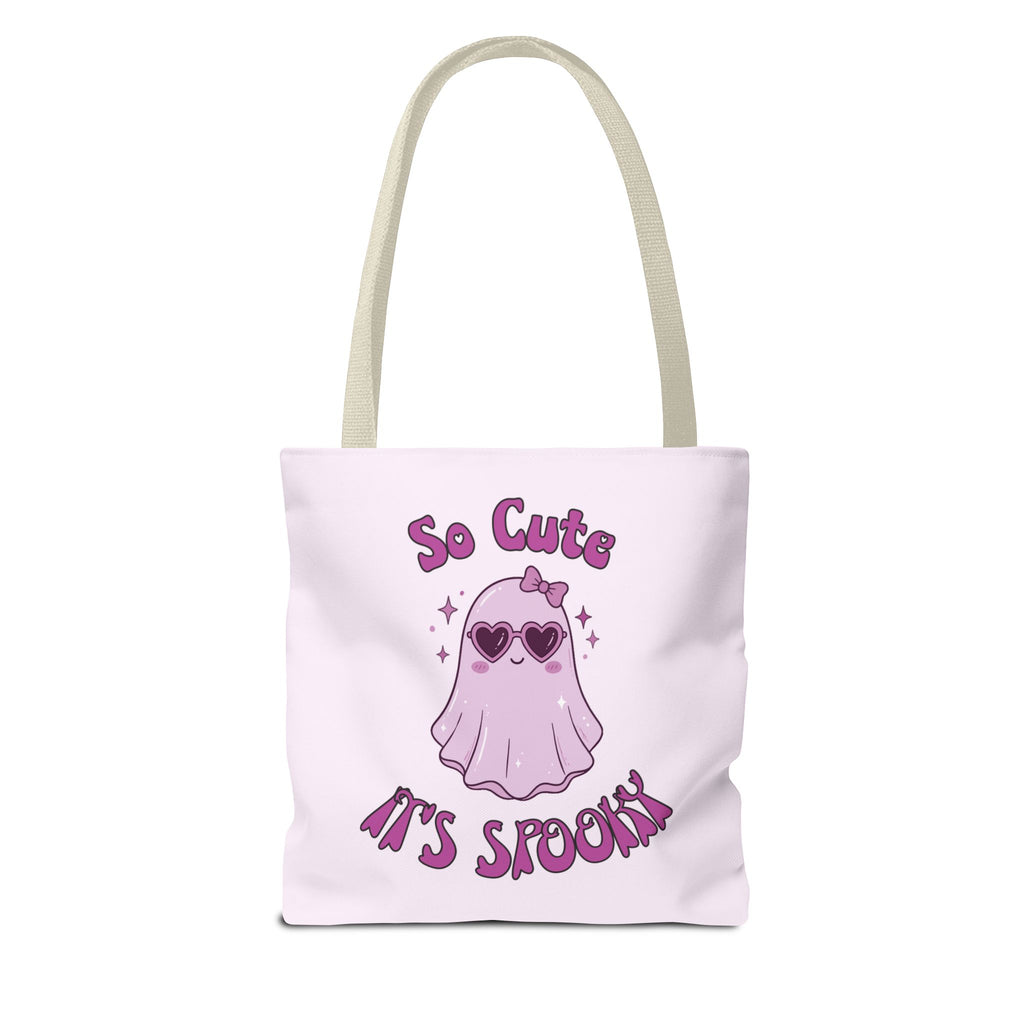 Personalized Purple Trick-or-Treat Tote - Cool Ghost 'So Cute It's Spooky' Halloween Bag