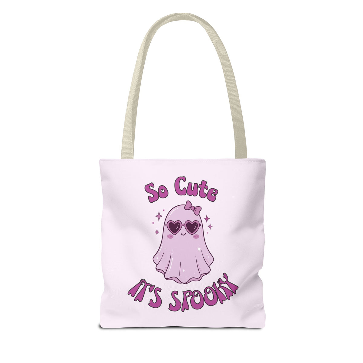 Personalized Purple Trick-or-Treat Tote - Cool Ghost 'So Cute It's Spooky' Halloween Bag