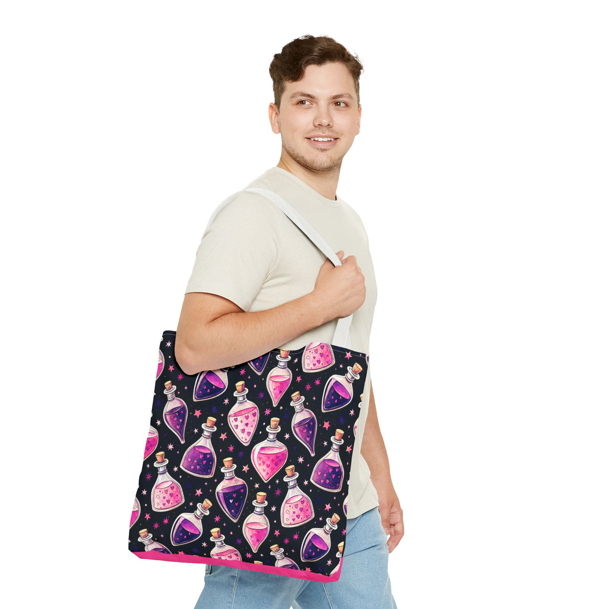 Cute Spooky Potion Bottle Bag - Pink and Purple Magic Halloween Tote