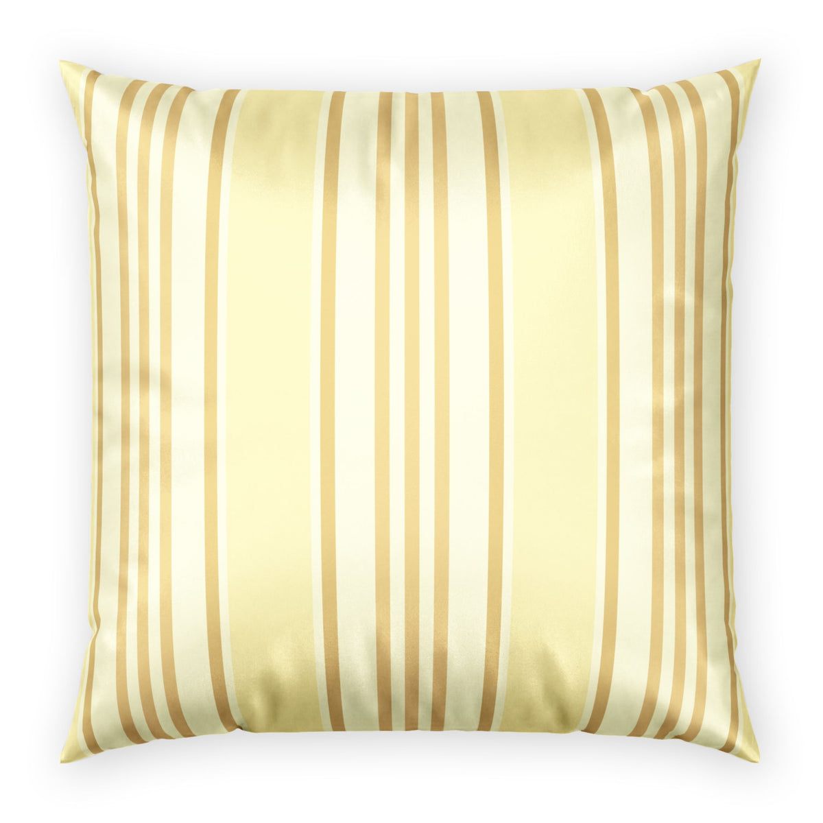Velvet Ticking Stripe Decorative Pillow - Butter Yellow Throw Pillow