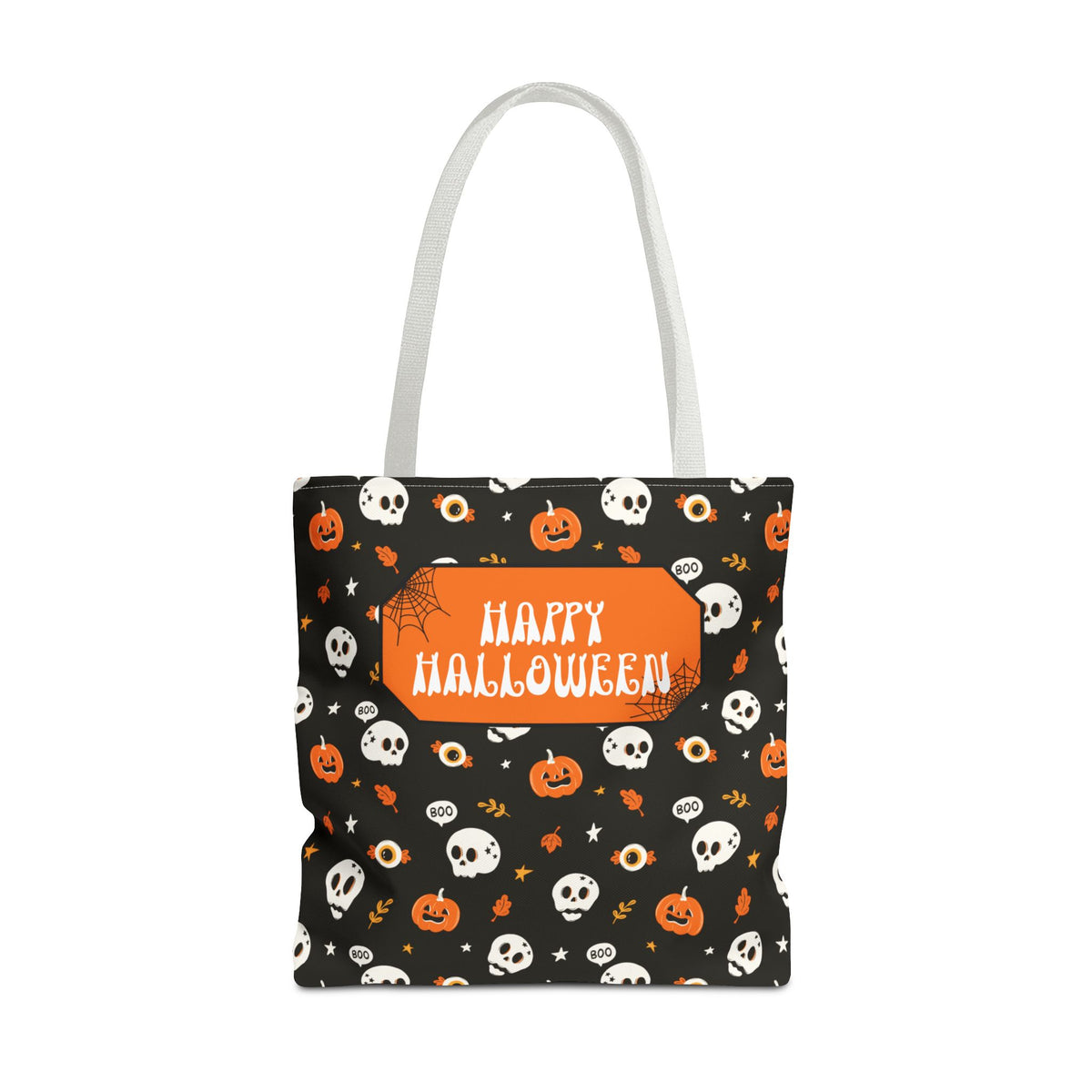 Halloween Pumpkin and Skulls Personalizable Trick-or-Treat Candy Bag