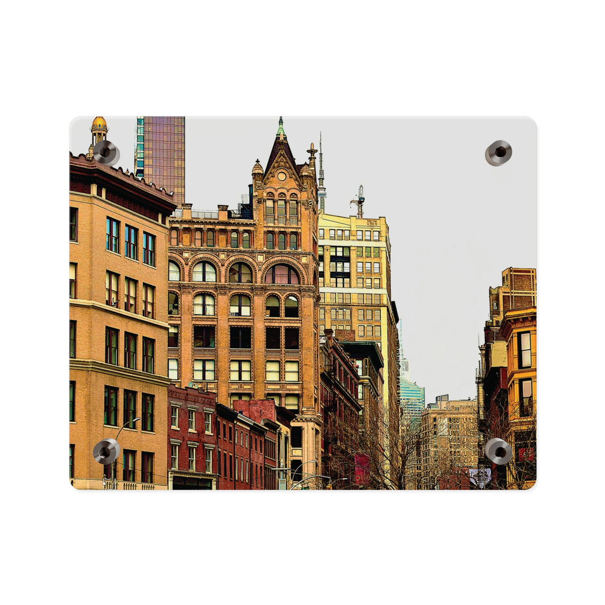 New York City Acrylic Wall Art - Looking Up Union Square Art Panel