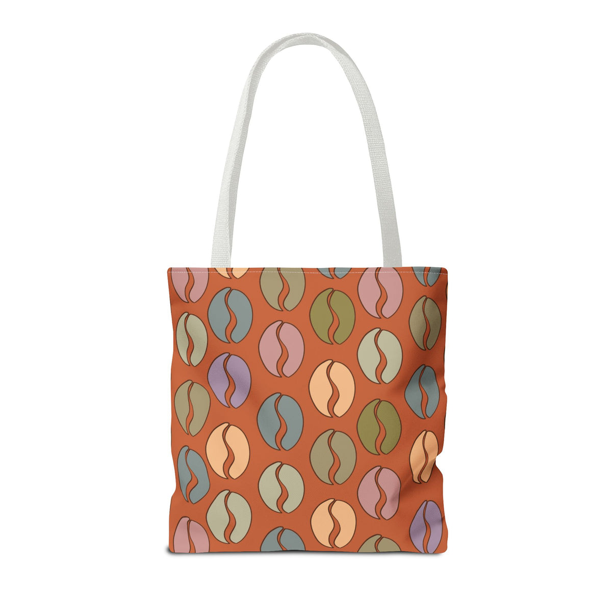 Coffee Lover's Tote - Colorful Coffee Bean Bag in Orange