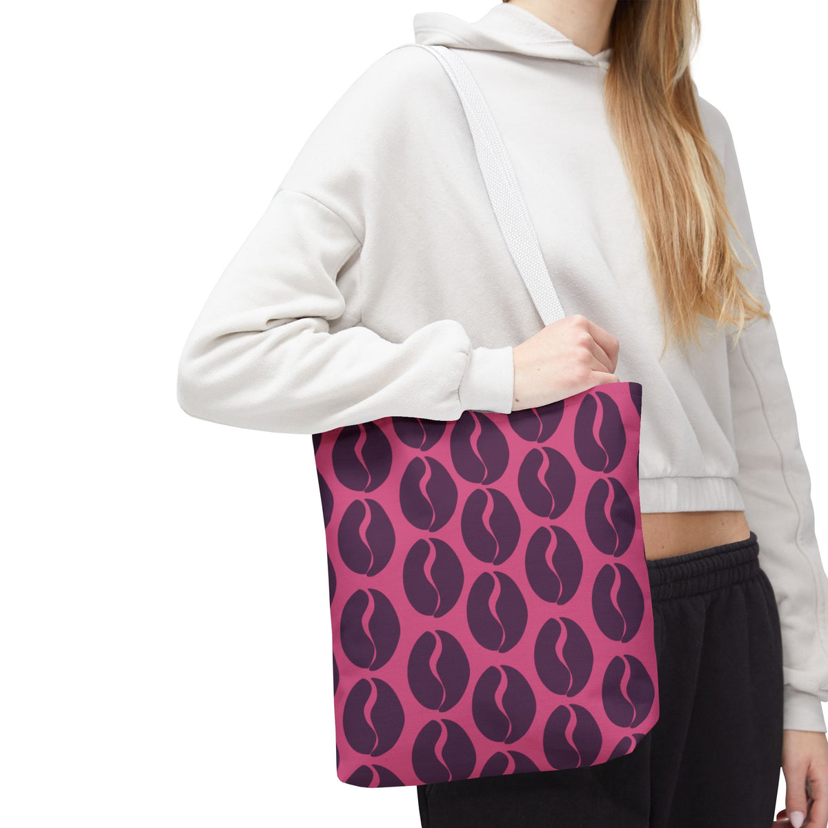 Coffee Lover's Tote - Grape on Pink Coffee Vibes Tote Bag