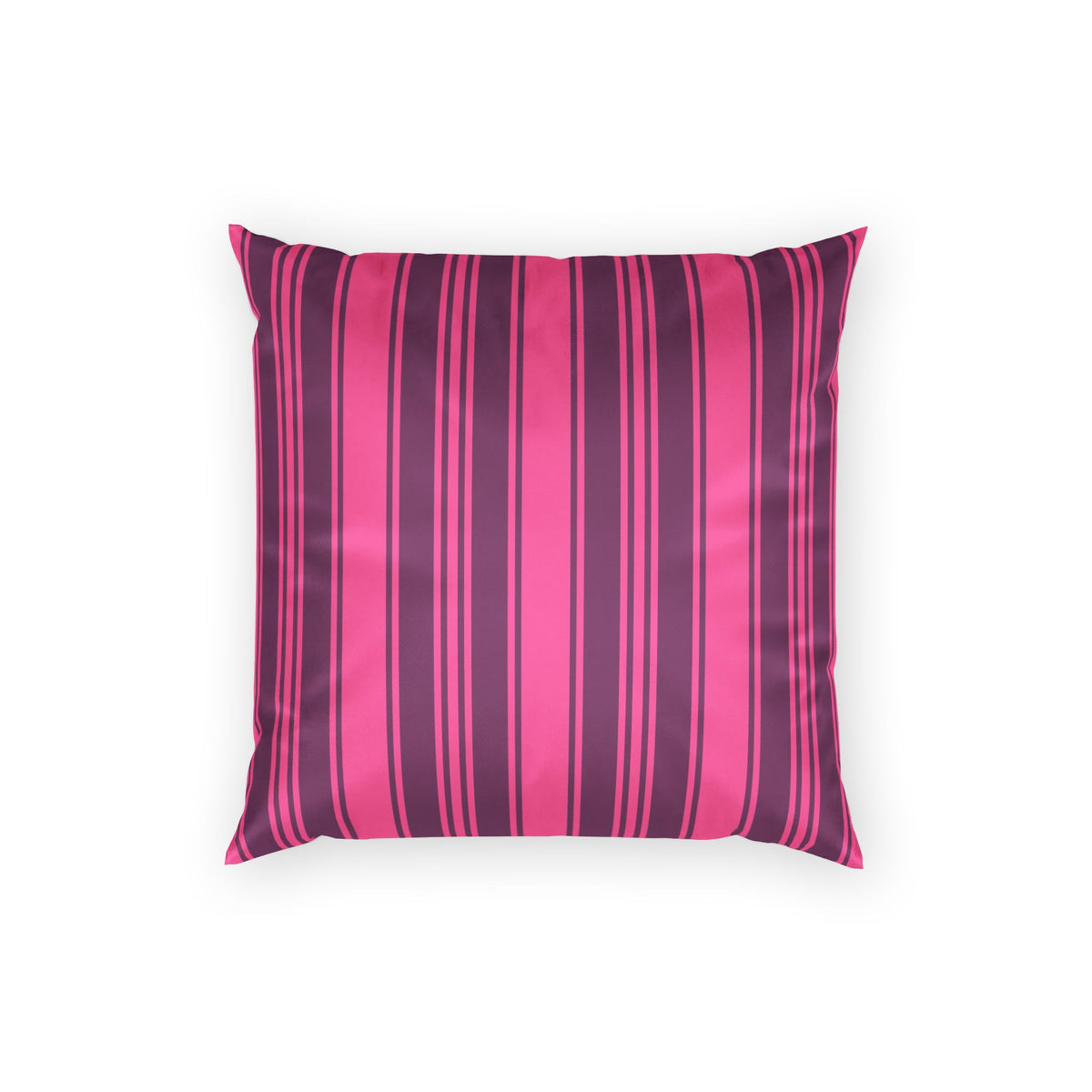 Decorative Velvet Pillow - Magenta and Violet Ticking Stripe Throw Pillow