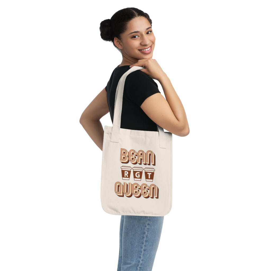 Monogram Coffee Lover's Tote - Bean Queen Organic Canvas Bag