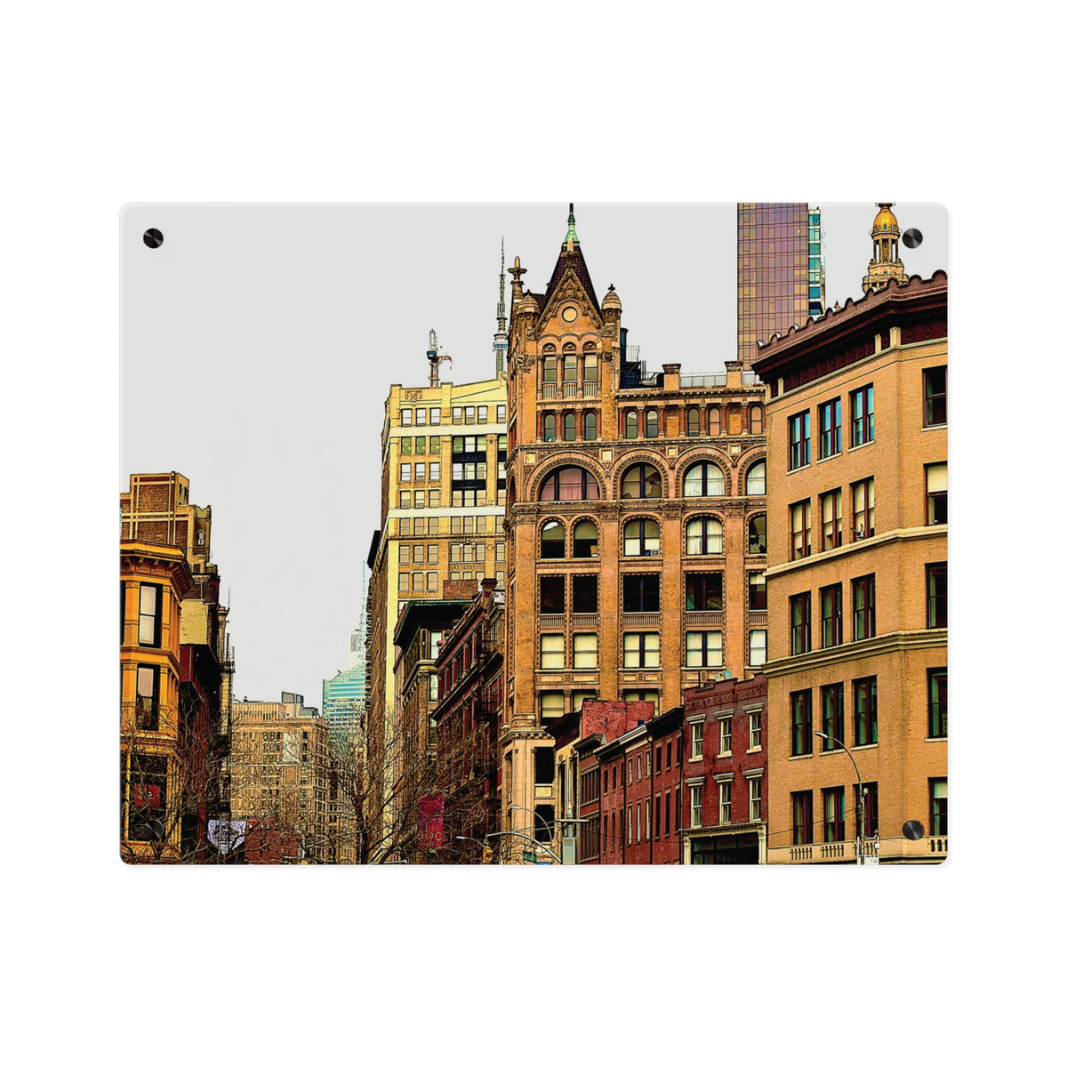 New York City Acrylic Wall Art - Looking Up Union Square Art Panel
