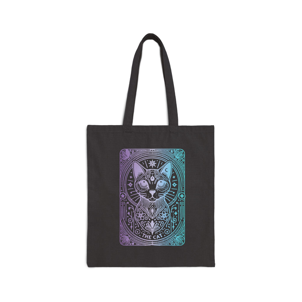 Cat Tarot Tote Bag - Pastel Mystic Cat Canvas Tote