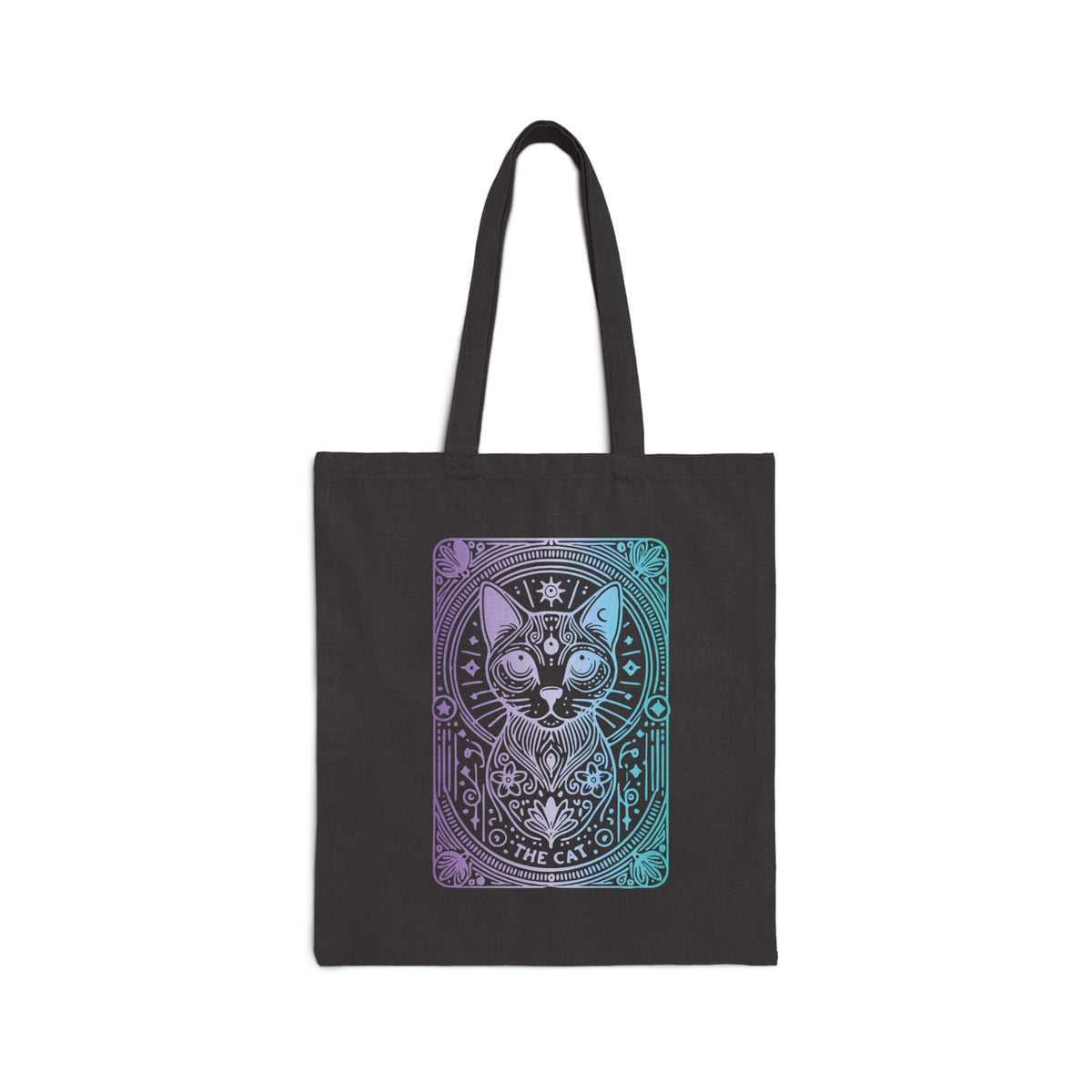 Cat Tarot Tote Bag - Pastel Mystic Cat Canvas Tote