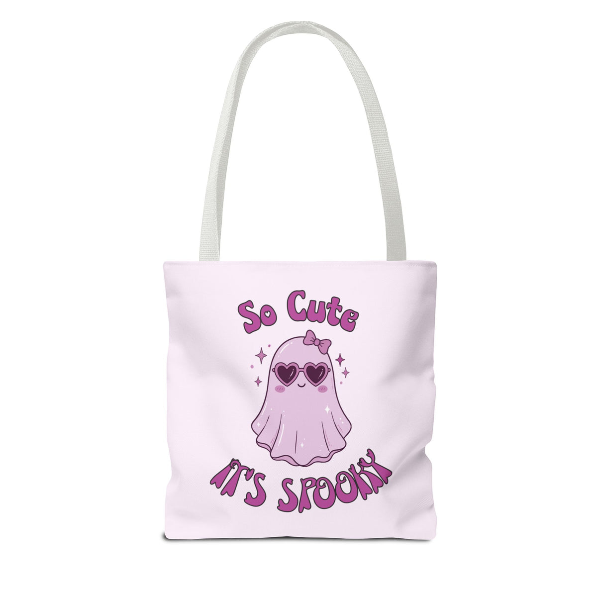 Personalized Purple Trick-or-Treat Tote - Cool Ghost 'So Cute It's Spooky' Halloween Bag
