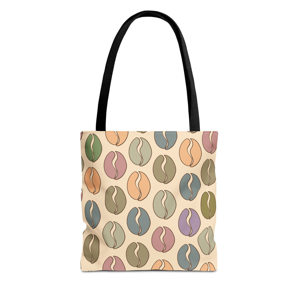 Colorful Coffee Tote Bag - Coffee Lover's Bean Bag in Cream