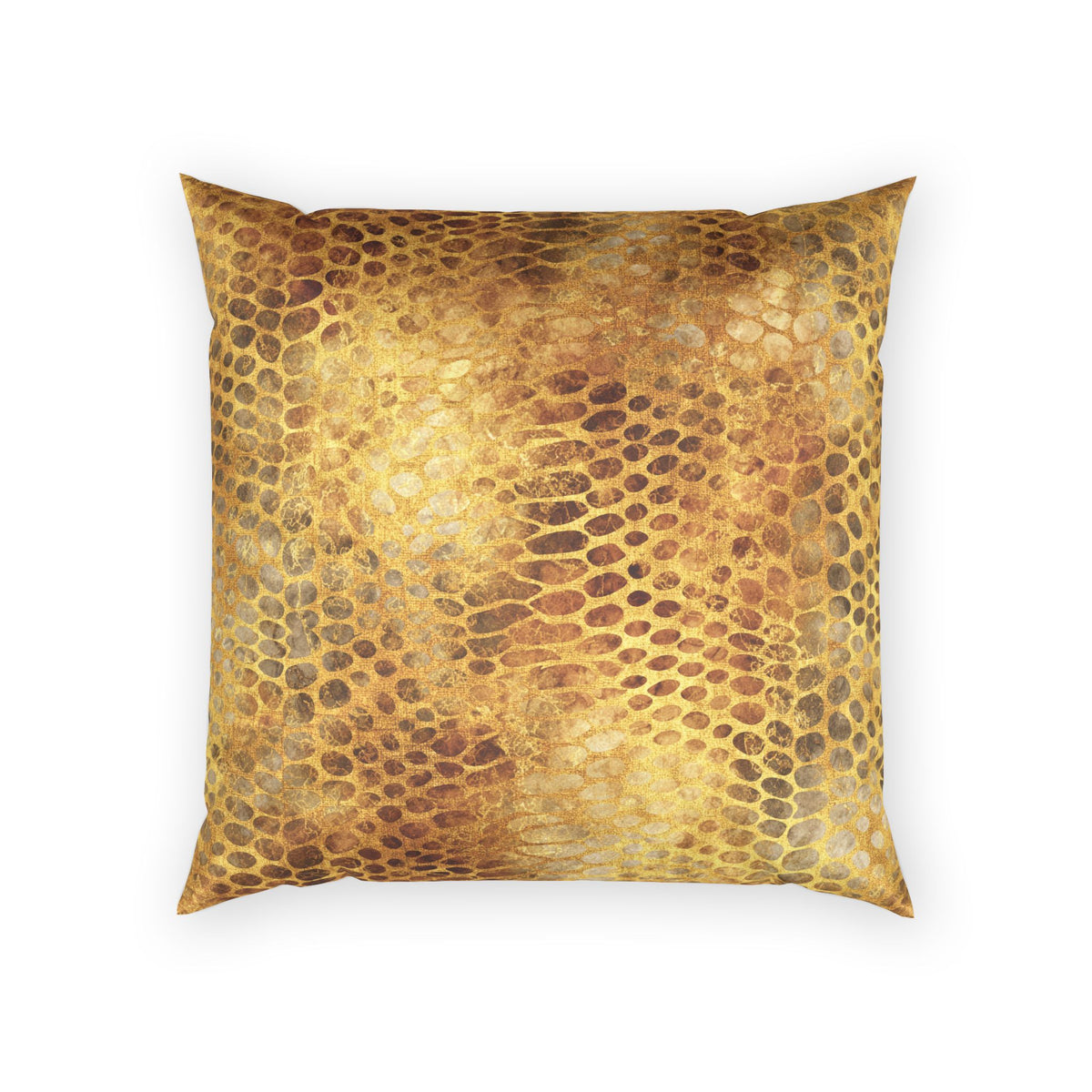 Snake Skin Print Pillow - Luxe Glam Gold Velvet Pillow