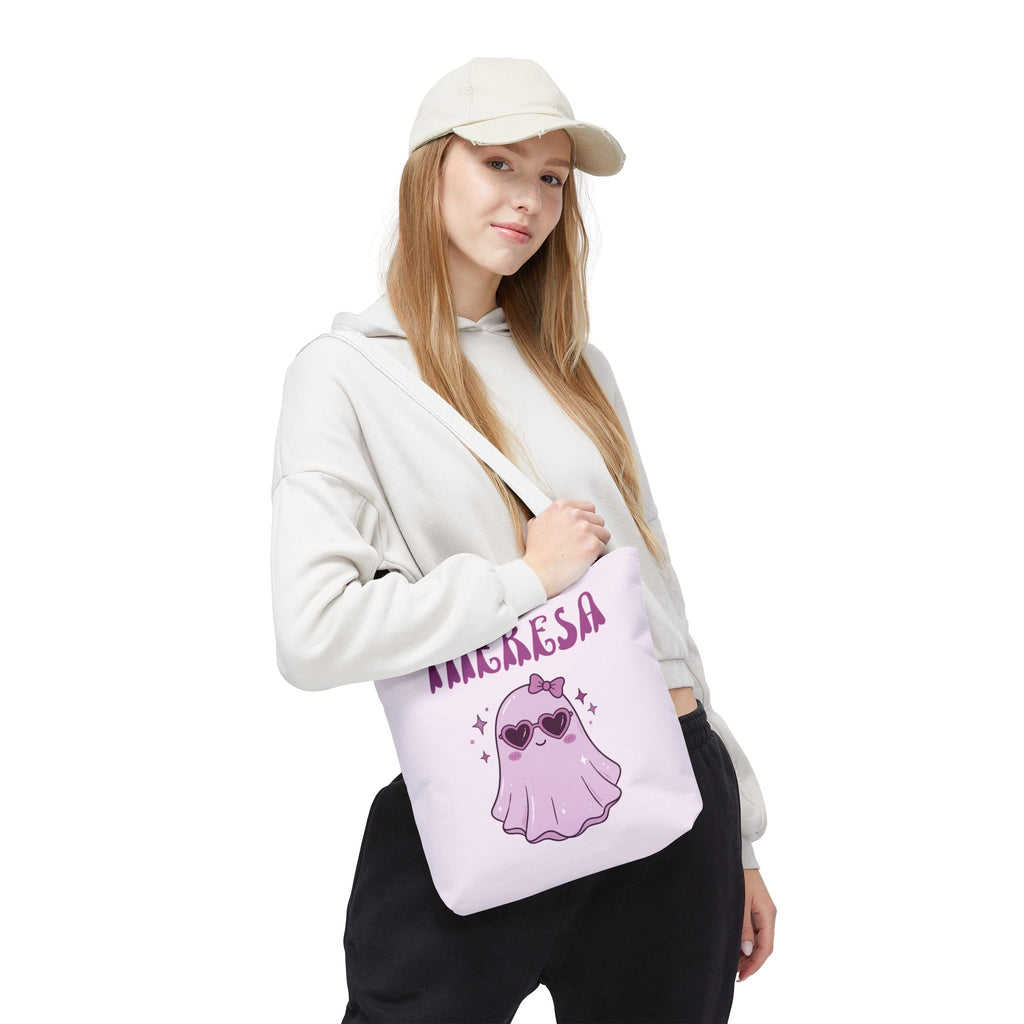 Personalized Purple Trick-or-Treat Tote - Cool Ghost 'So Cute It's Spooky' Halloween Bag