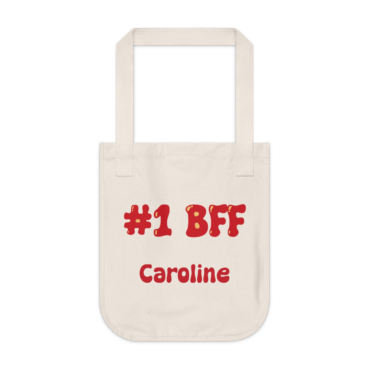 Organic Cotton Best Friend Tote - Retro Love Bestie Heart Bag