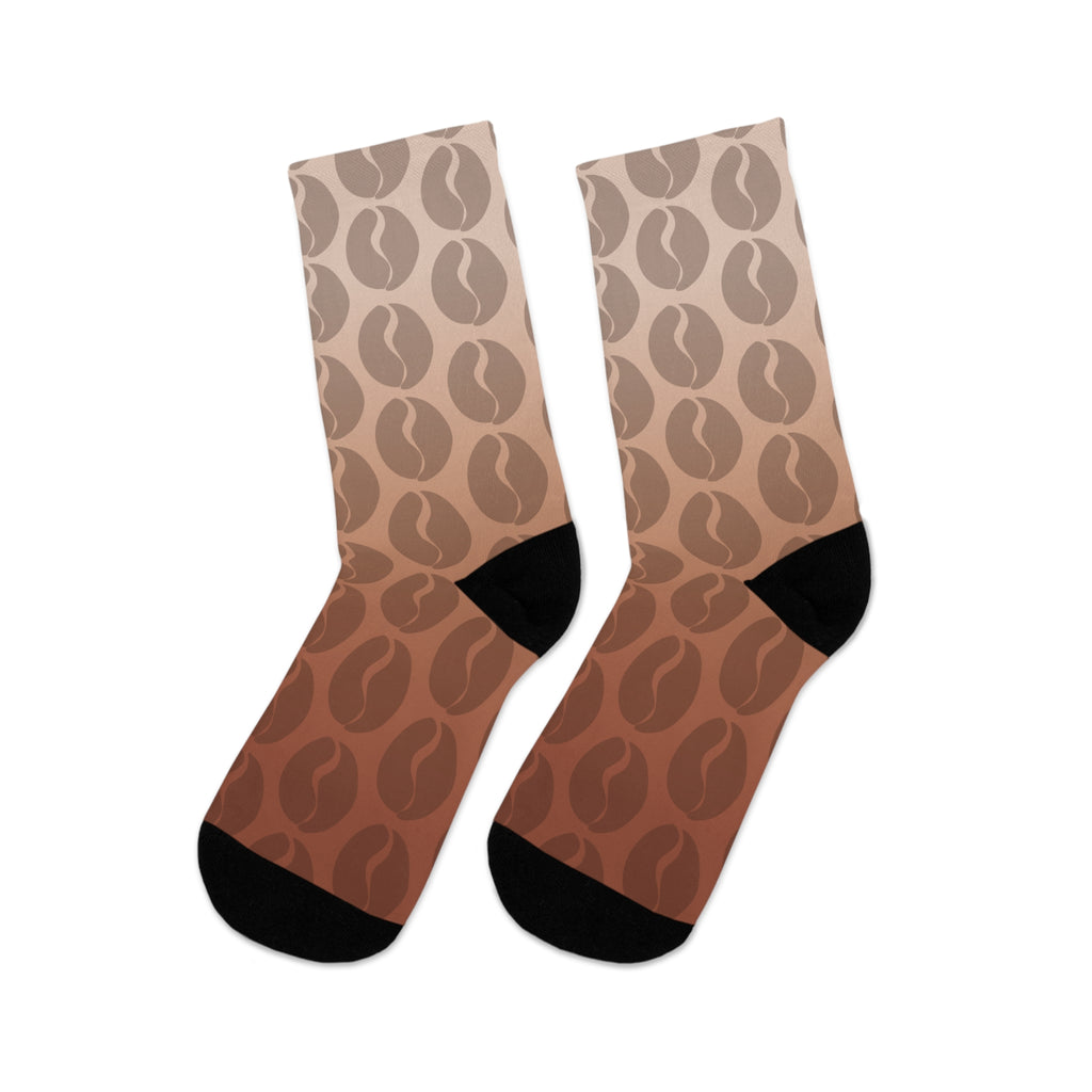 Coffee Lover Ombre Socks - Coffee Bean Print Socks