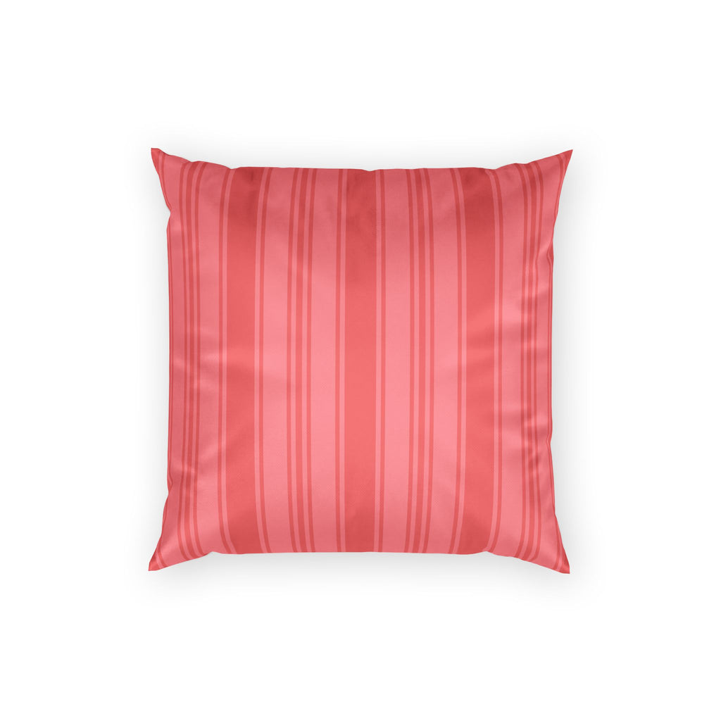Decorative Velvet Pillow - Coral Ticking Stripe Accent Pillow