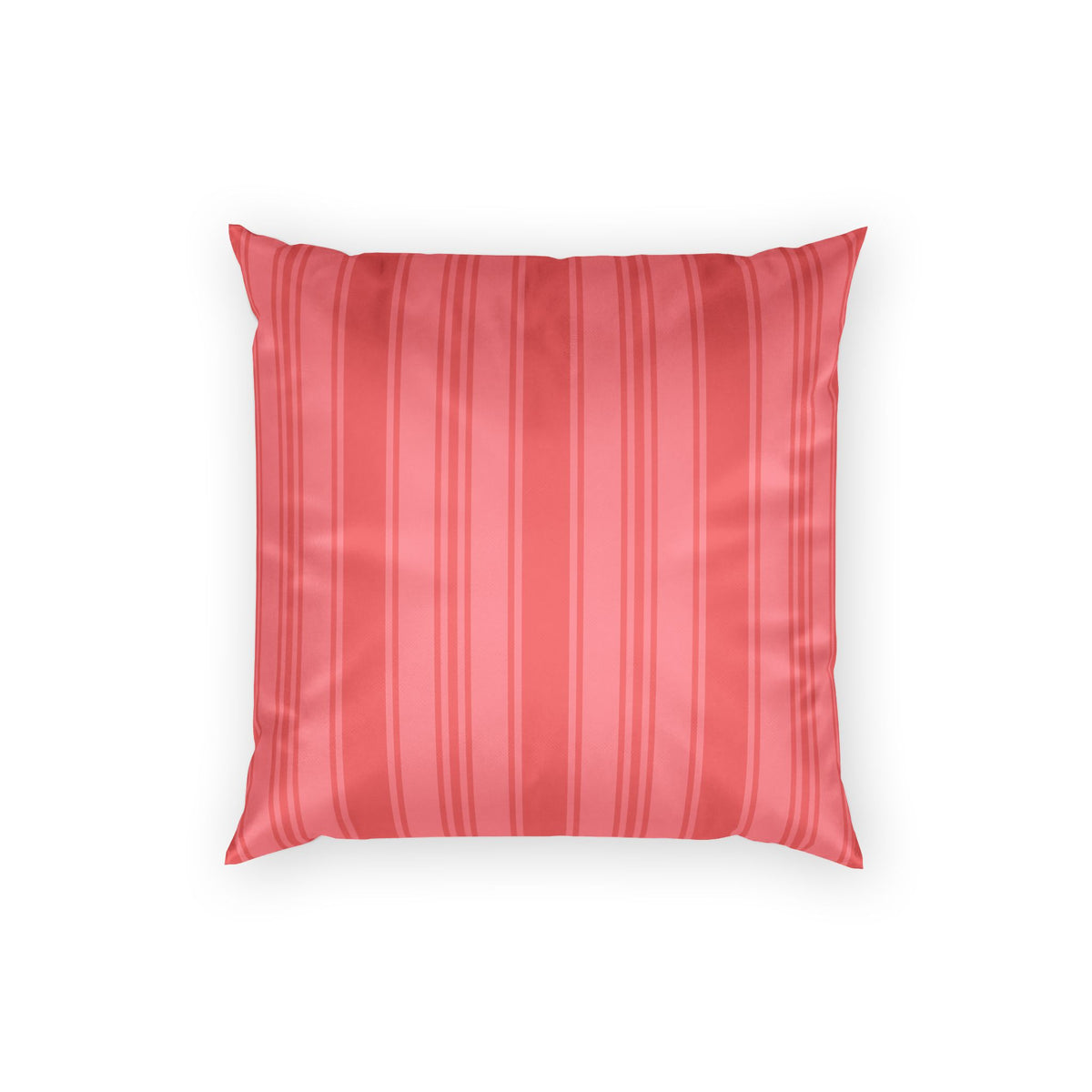 Decorative Velvet Pillow - Coral Ticking Stripe Accent Pillow
