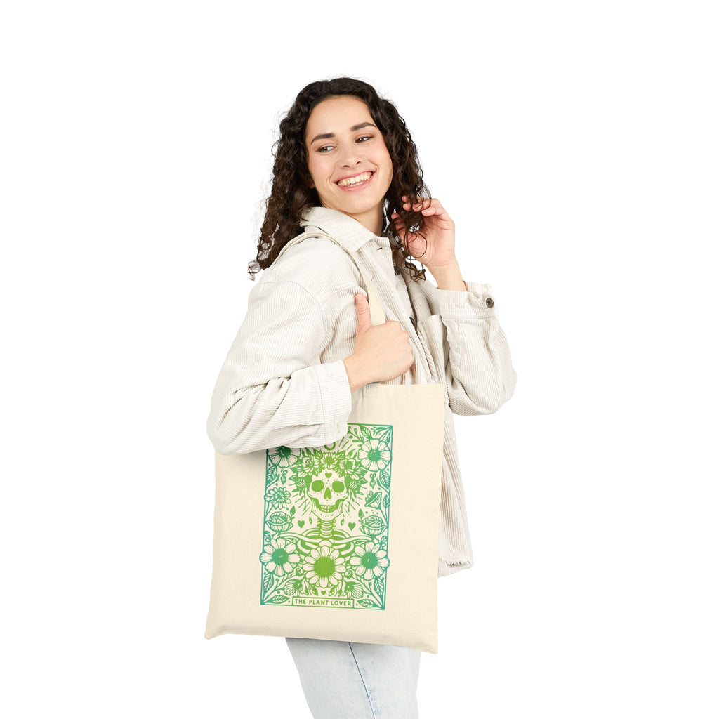 "The Plant Lover" Skeleton Tarot Card Tote Bag