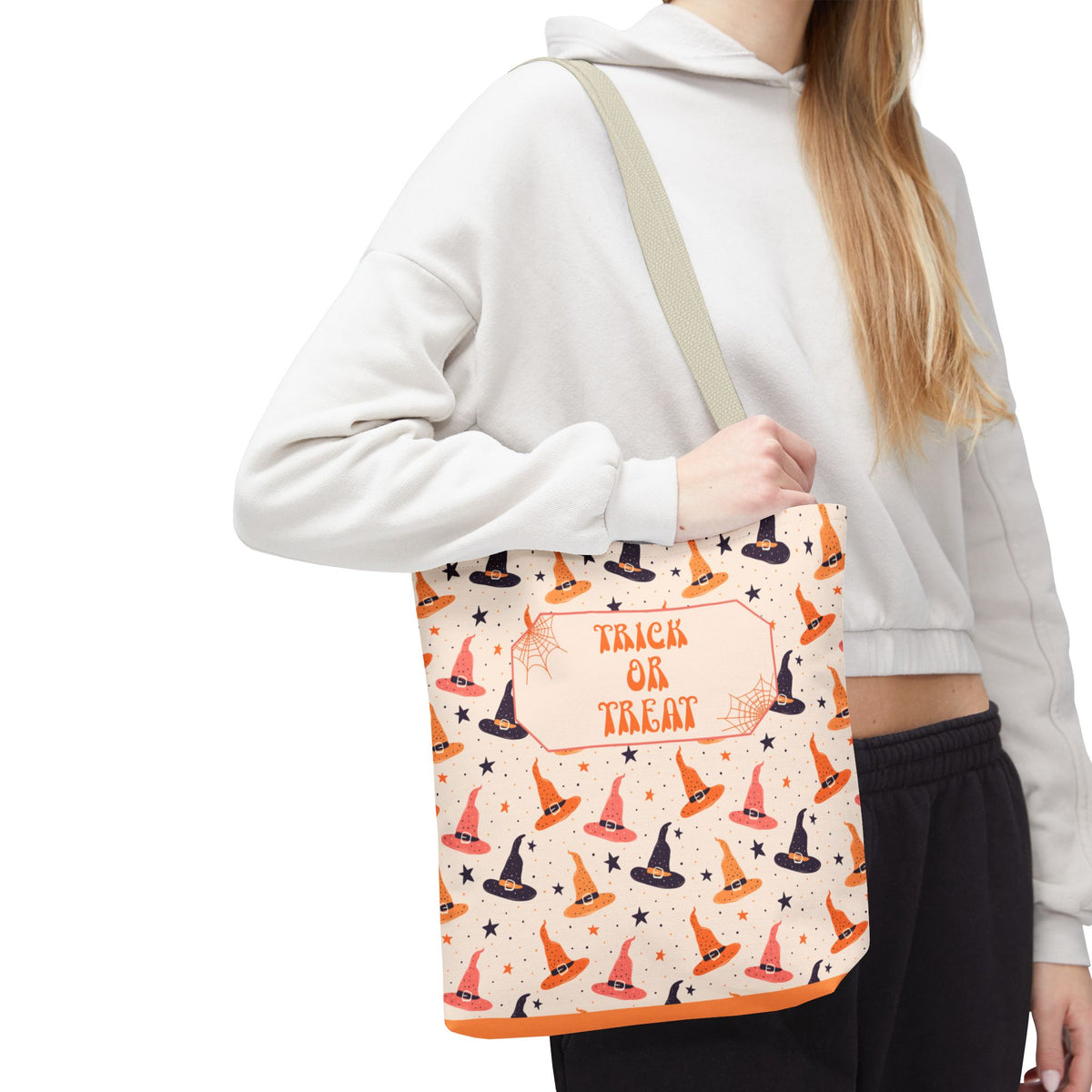 Halloween Witch Hat Pattern Trick or Treat Bag - Personalizable Candy Tote