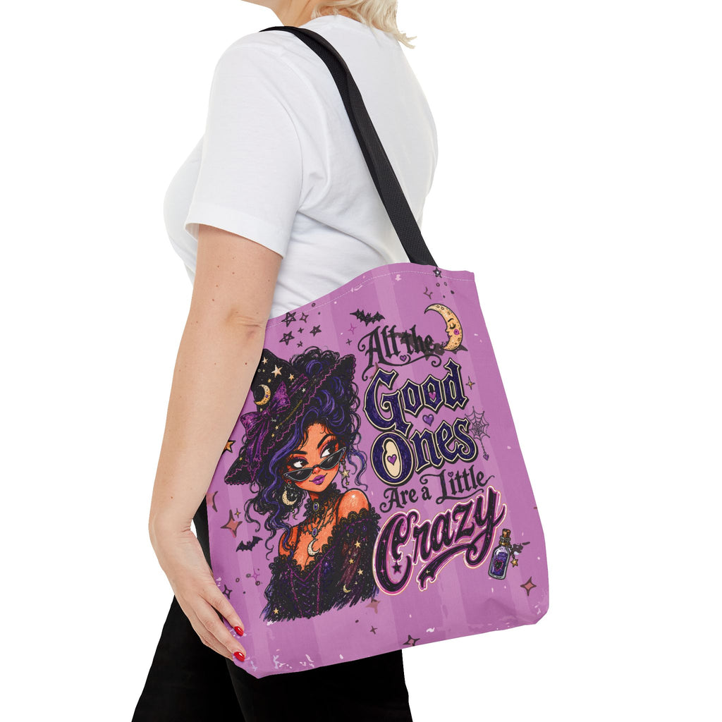Witchy Purple Tote - “All the Good Ones Are a Little Crazy” Graphic Tote
