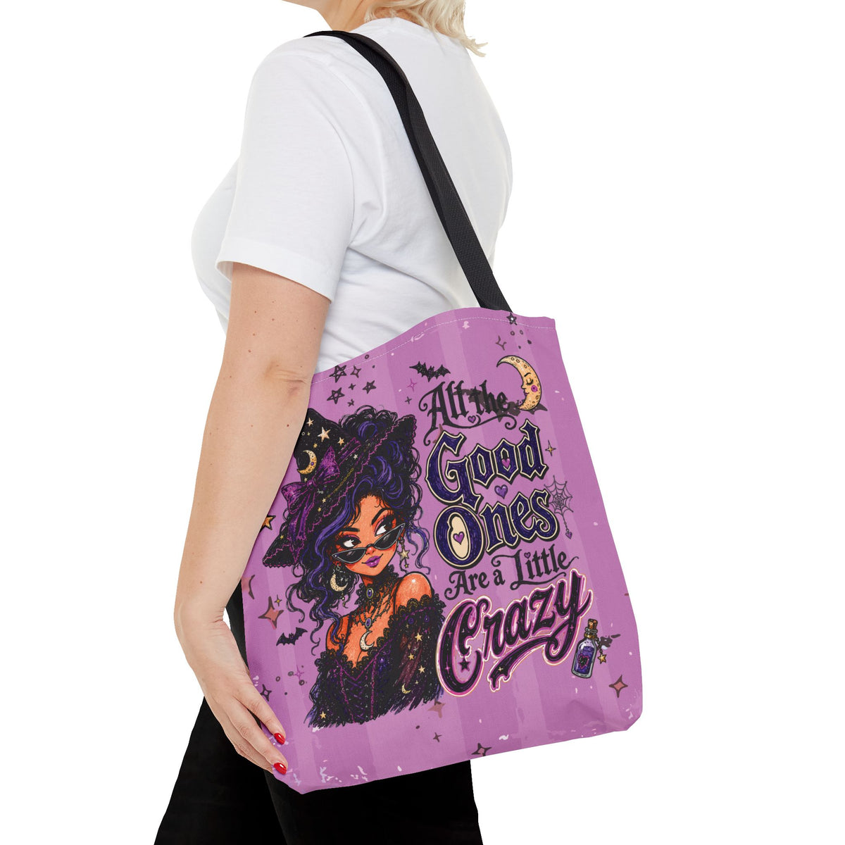 Witchy Purple Tote - “All the Good Ones Are a Little Crazy” Graphic Tote