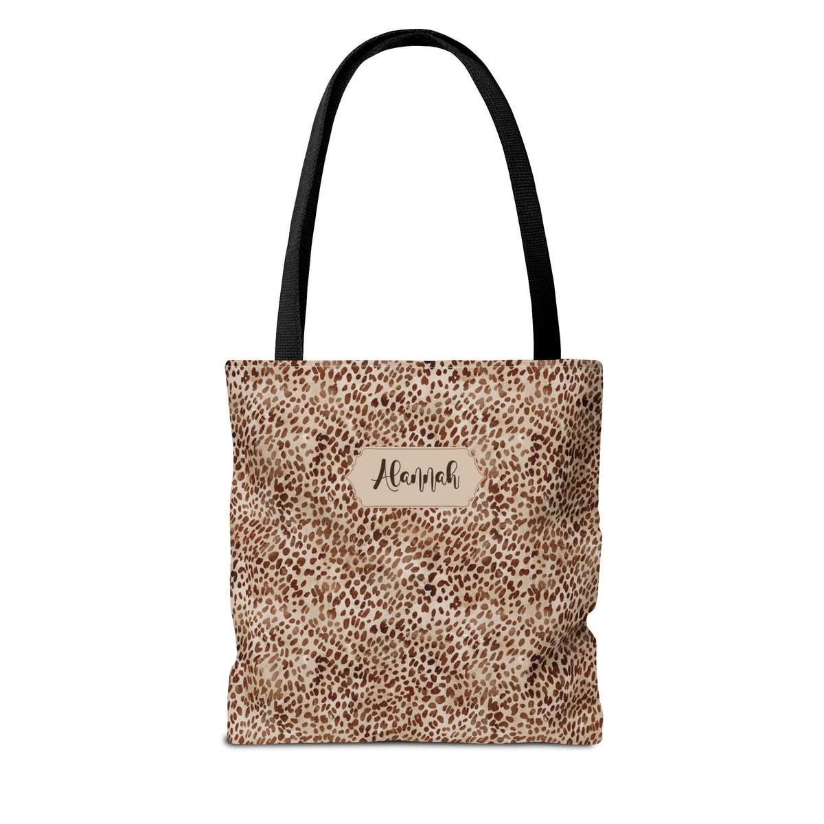 Personalizable Animal Print Tote - Beige Leopard Carryall