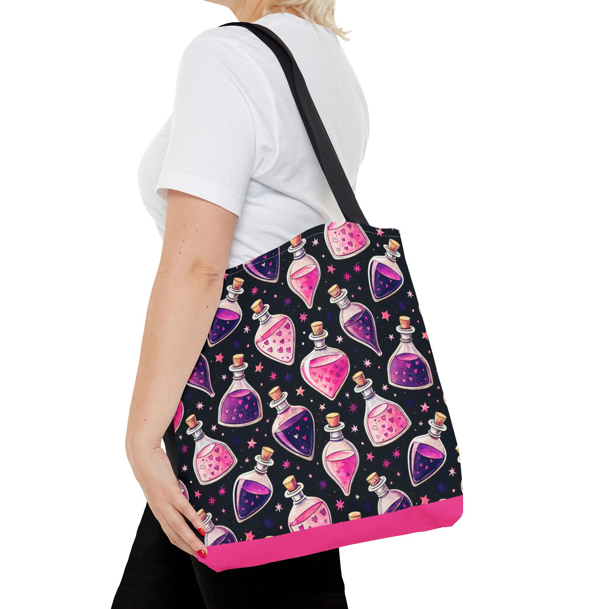 Cute Spooky Potion Bottle Bag - Pink and Purple Magic Halloween Tote