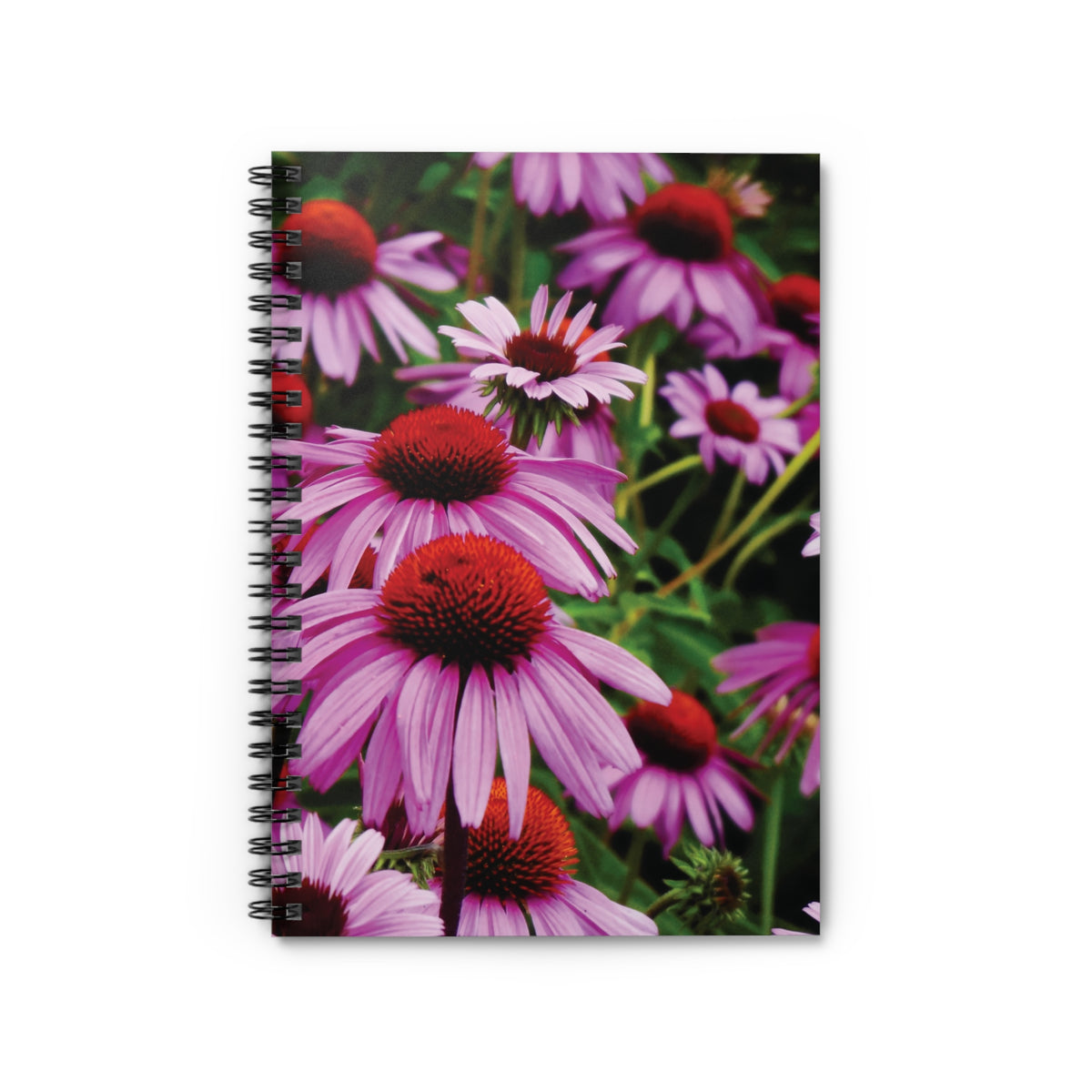 Purple Floral Journal - Vibrant Field of Purple Coneflowers Spiral Notebook