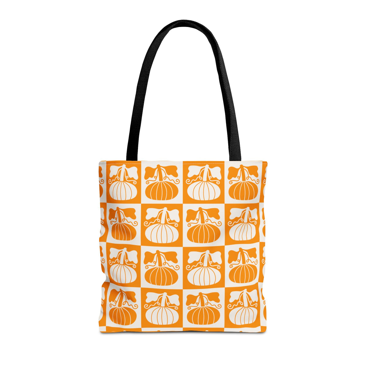 Pumpkin Patch Tote Bag - Autumn Harvest Checkerboard Carryall