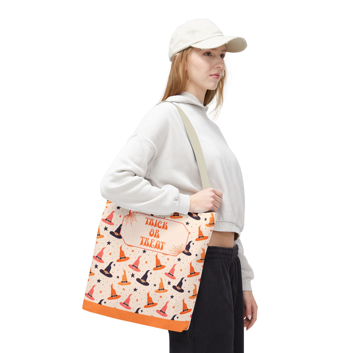 Halloween Witch Hat Pattern Trick or Treat Bag - Personalizable Candy Tote