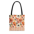 Floral Watercolor Stripe Tote Bag – Peach Blossom Beach and Market Bag