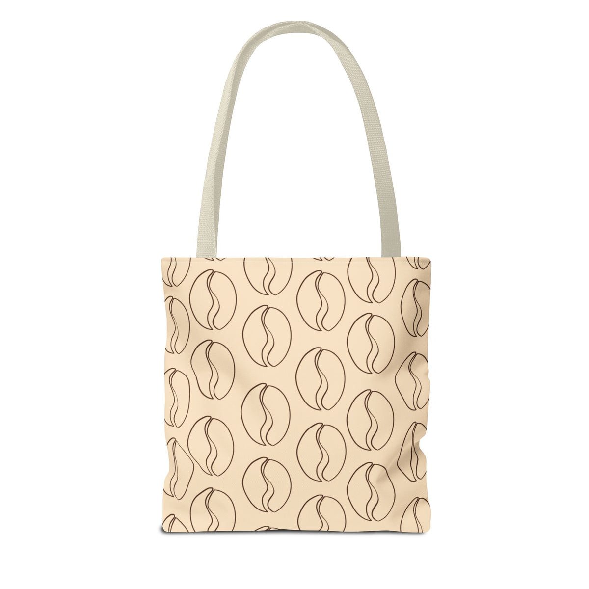 Minimalist Coffee Bean Tote Bag -Coffee Lover's Tote Bag in Cream