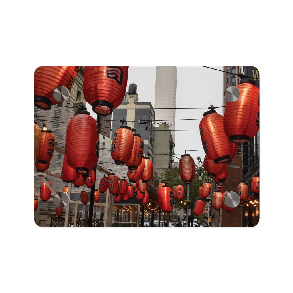 Urban Streetscape Wall Art - Red Lanterns Photo Acrylic Panel