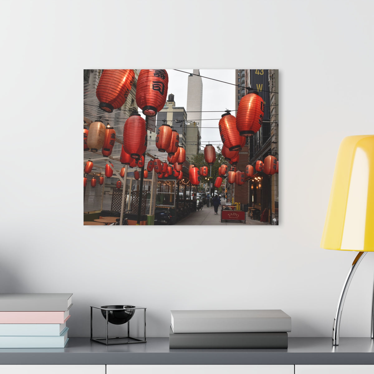 Urban Streetscape Photo Art - Red Lanterns Acrylic Print