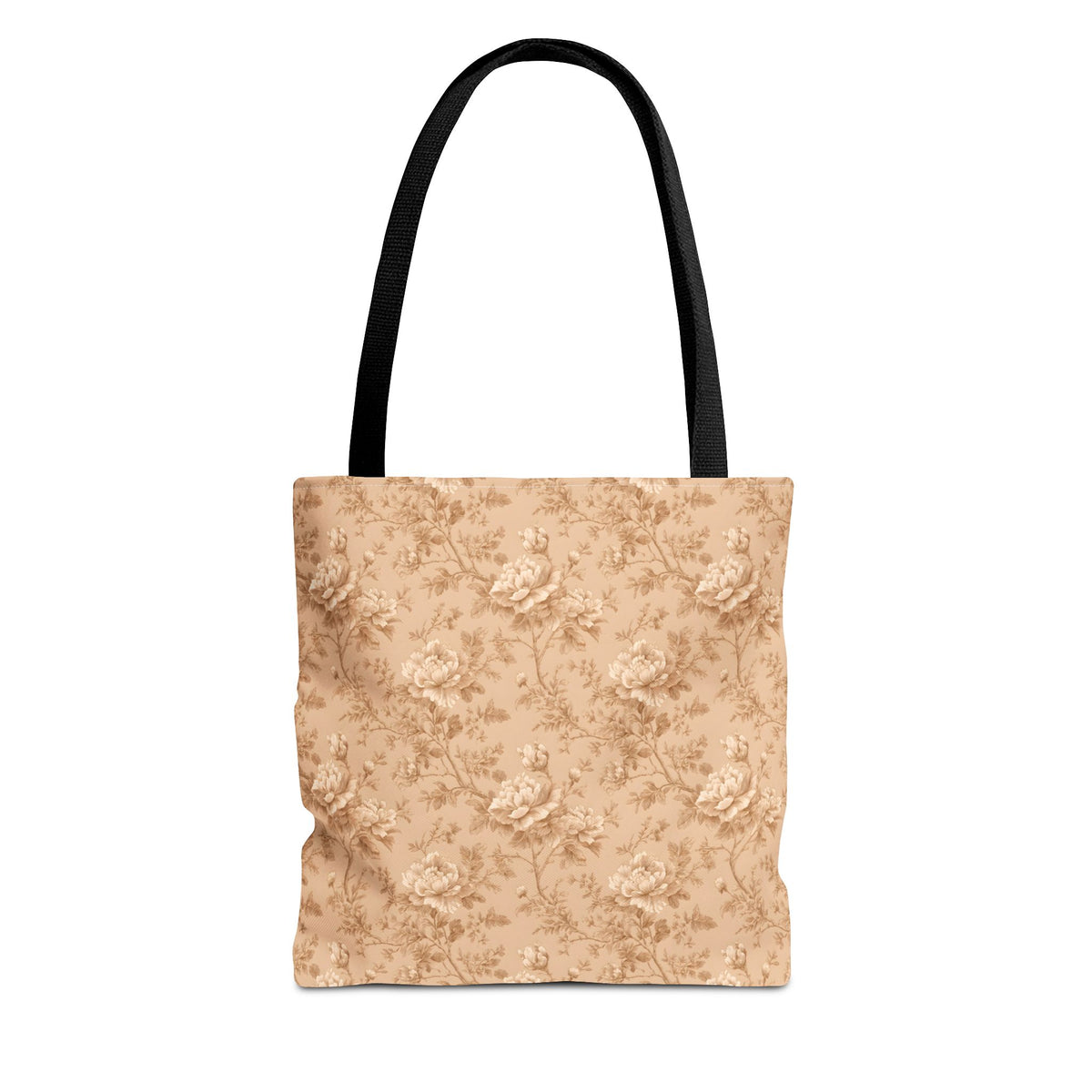 Vintage Sepia Toile Tote Bag – Elegant Rose Patterned Carryall
