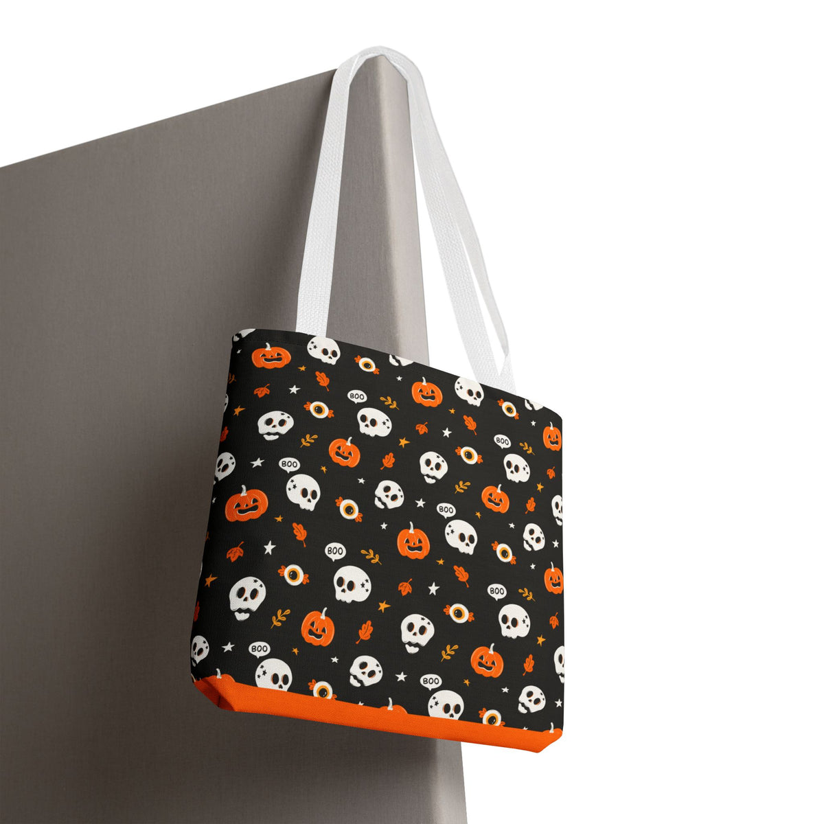Halloween Pumpkin and Skulls Cute and Spooky Trick-or-Treat Candy Bag