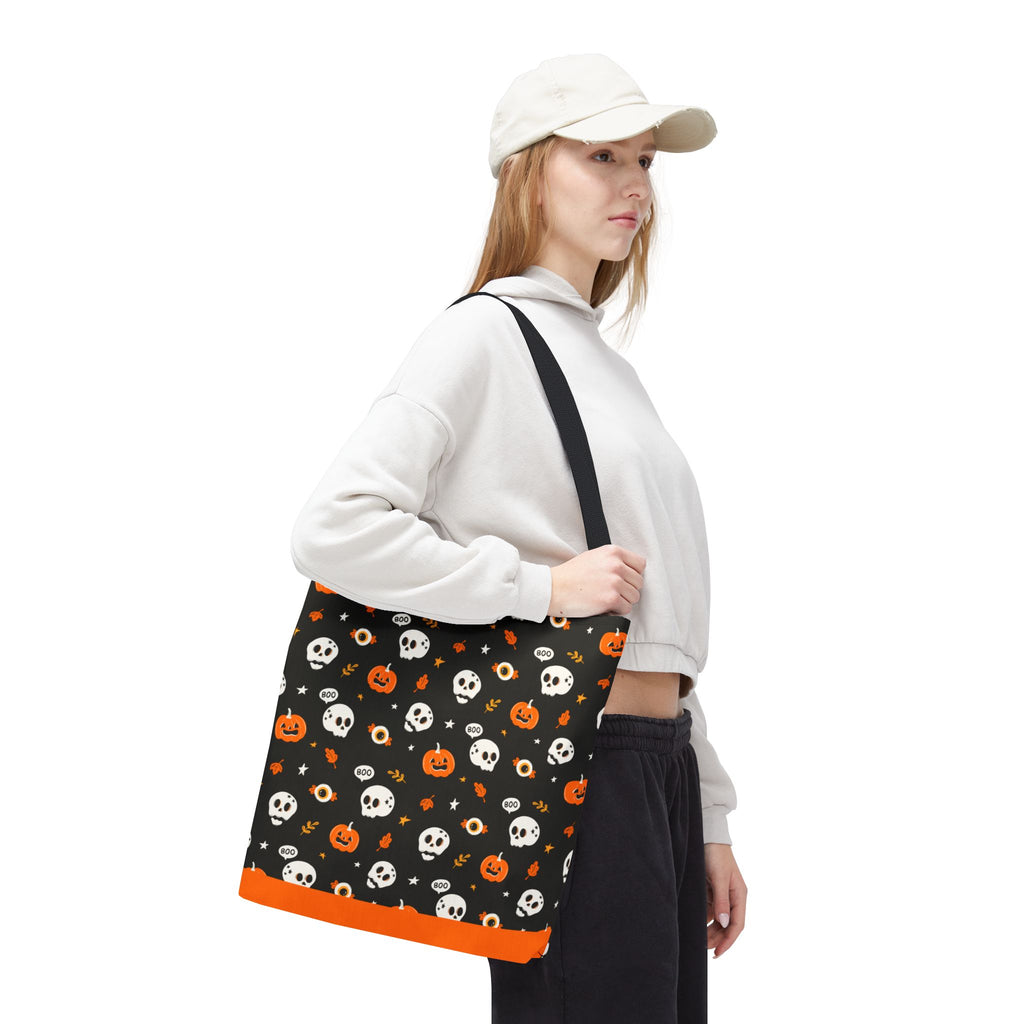 Halloween Pumpkin and Skulls Cute and Spooky Trick-or-Treat Candy Bag