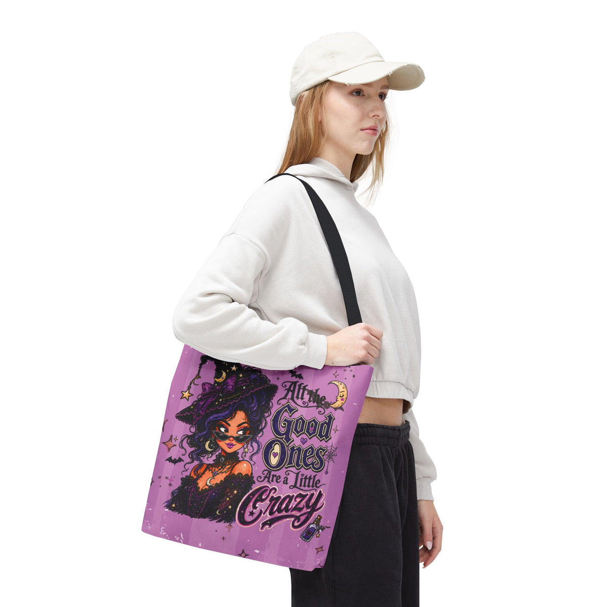 Witchy Purple Tote - “All the Good Ones Are a Little Crazy” Graphic Tote