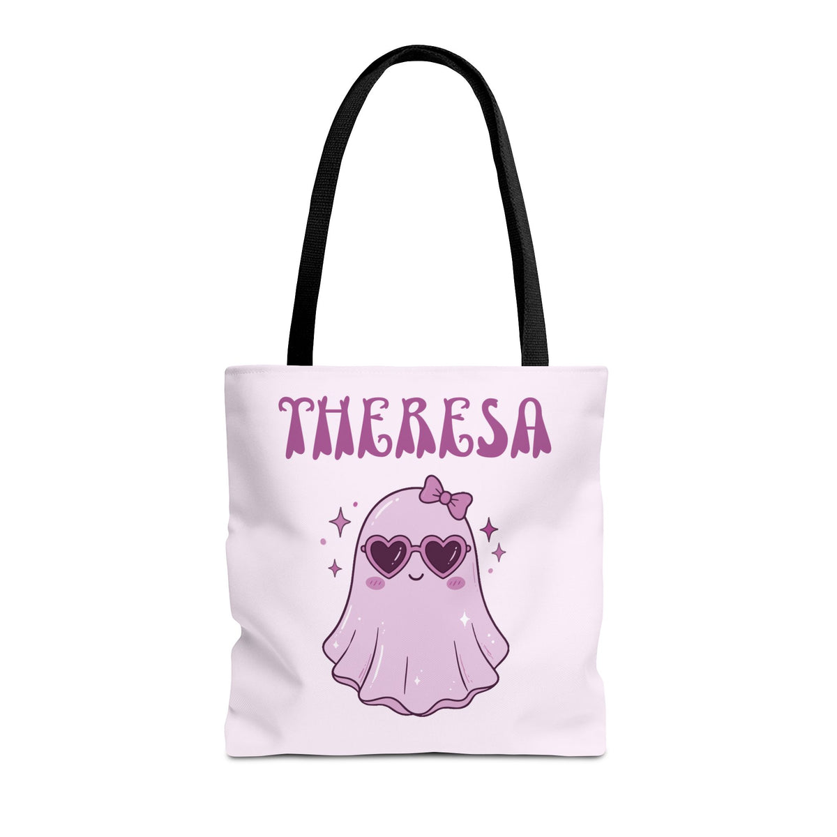 Personalized Purple Trick-or-Treat Tote - Cool Ghost 'So Cute It's Spooky' Halloween Bag