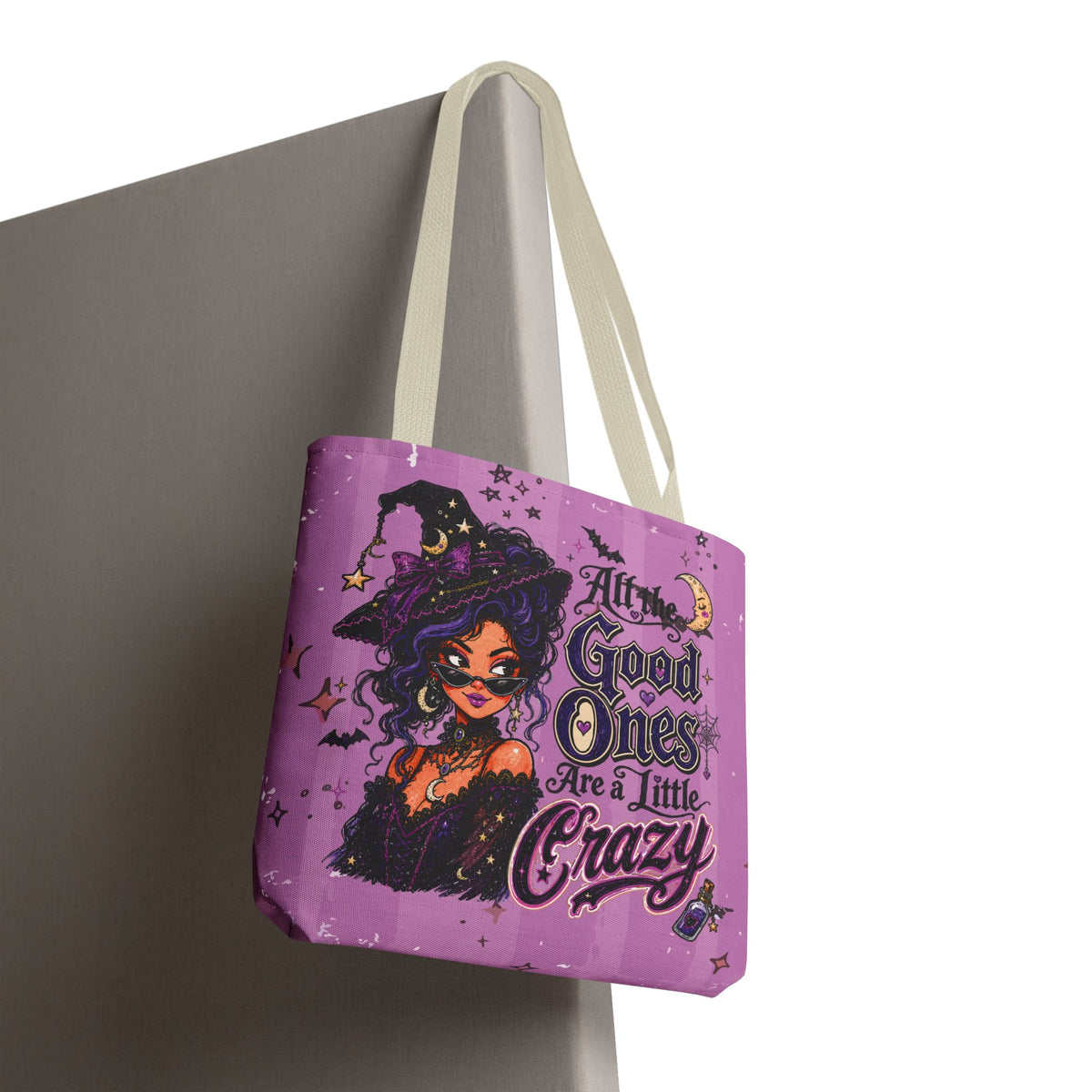 Witchy Purple Tote - “All the Good Ones Are a Little Crazy” Graphic Tote