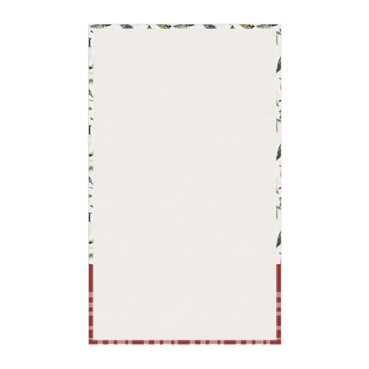 Personalized Country Kitchen Tea Towel - Robin and Berry Patterned Plaid Towel