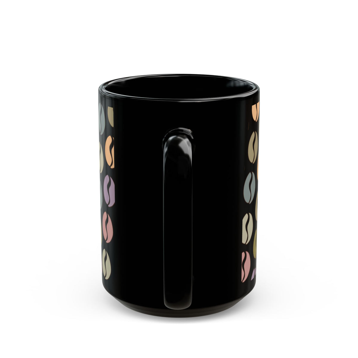 Colorful Vibes Coffee Bean Mug in Black